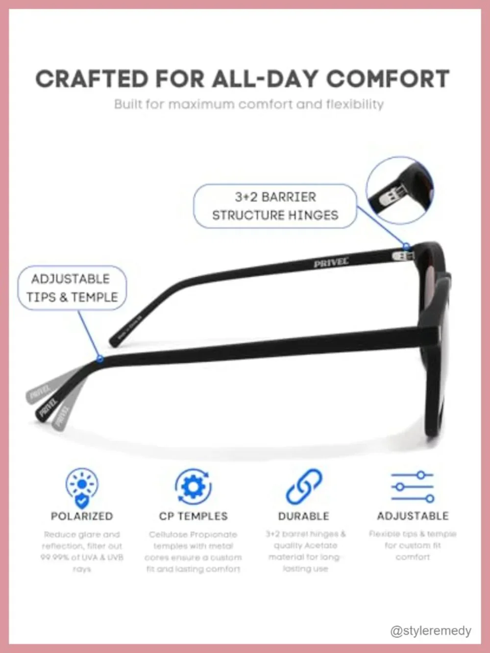 XXL Polarized Sunglasses for Wide Head Men TR90 Square Aviator